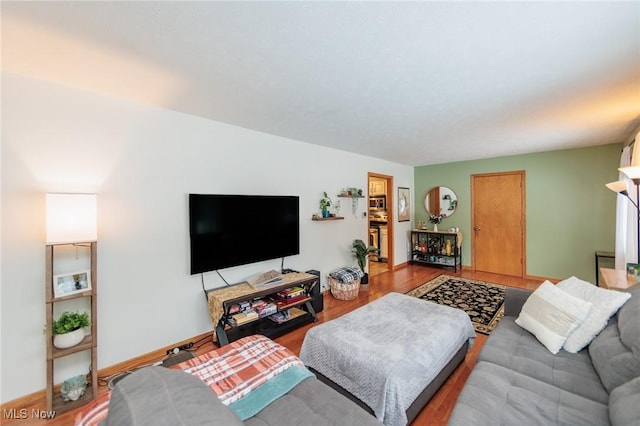 living room featuring hardwood / wood-style flooring