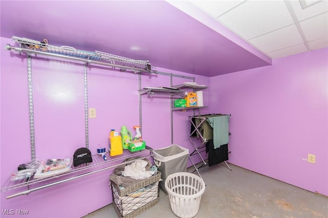 interior space featuring concrete flooring