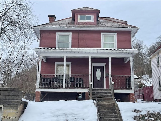 view of front of property with a porch