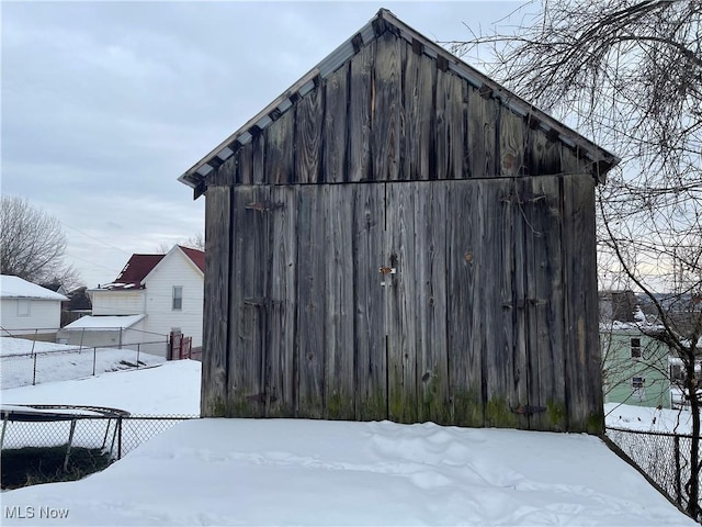 view of snow covered structure