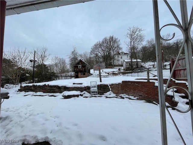 view of snowy yard