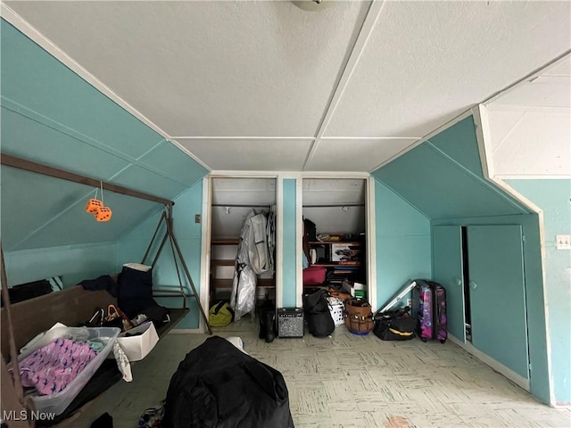 additional living space featuring lofted ceiling