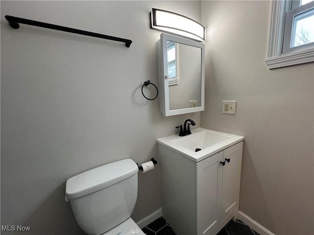 bathroom with toilet and vanity