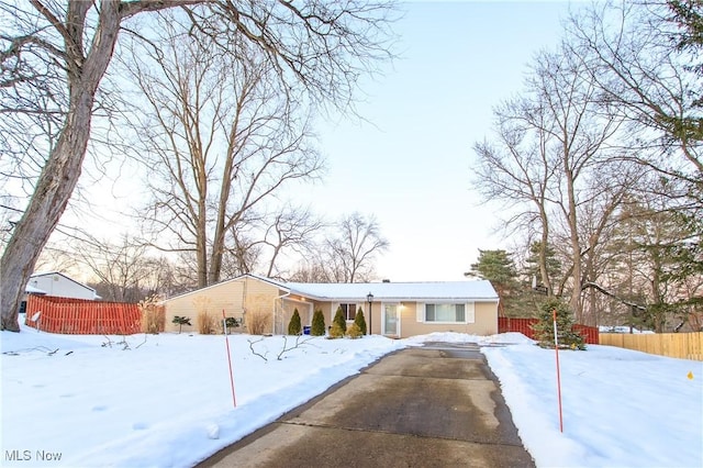 view of ranch-style home