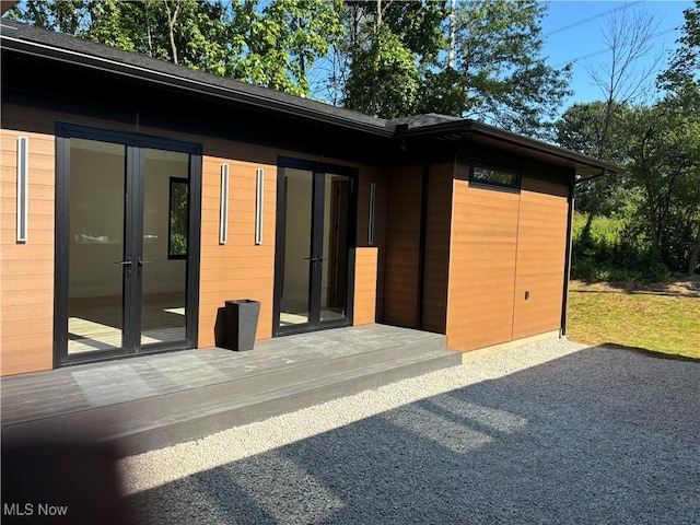 exterior space with a patio and french doors