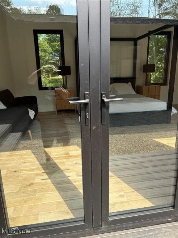 doorway featuring light hardwood / wood-style flooring