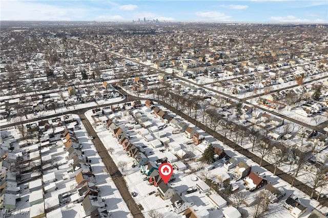 view of snowy aerial view