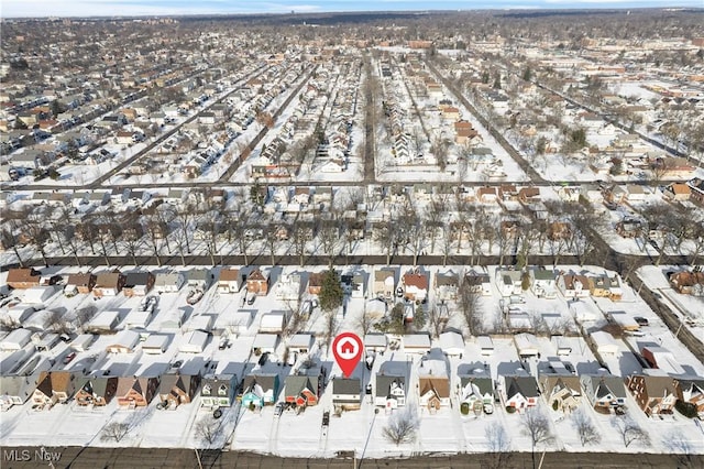 view of snowy aerial view