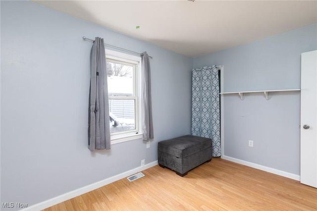 interior space with light hardwood / wood-style flooring