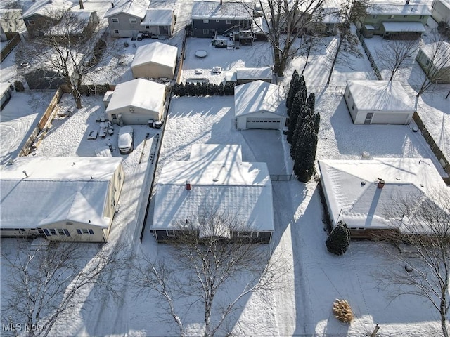 view of snowy aerial view