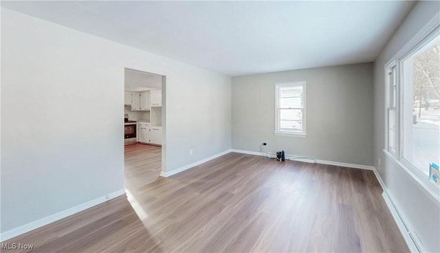 empty room featuring light hardwood / wood-style floors