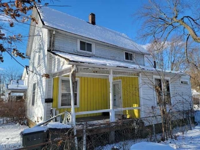 view of snowy exterior