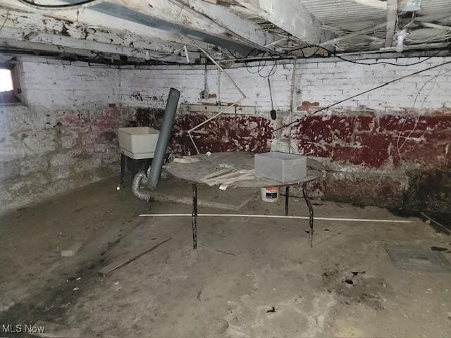 basement featuring sink