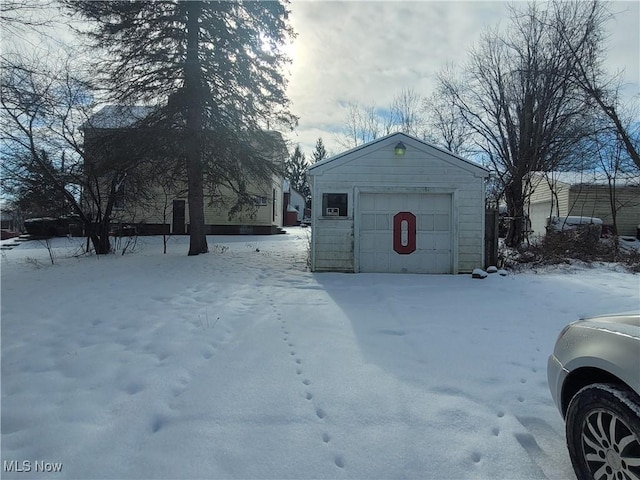 exterior space with a garage