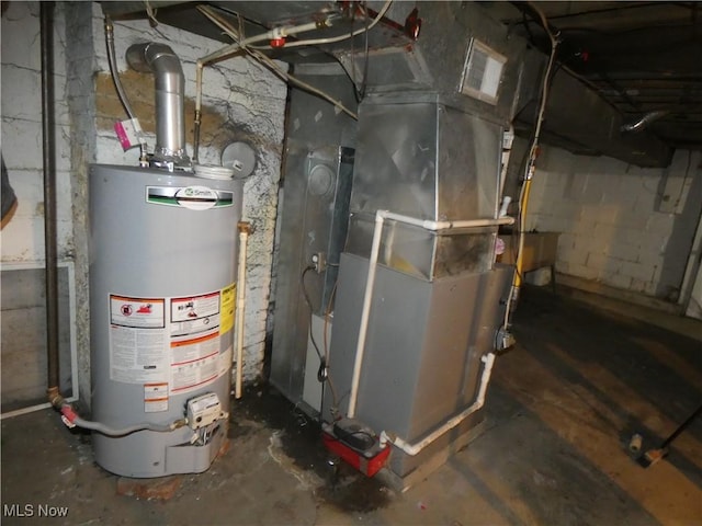 utilities featuring heating unit and water heater