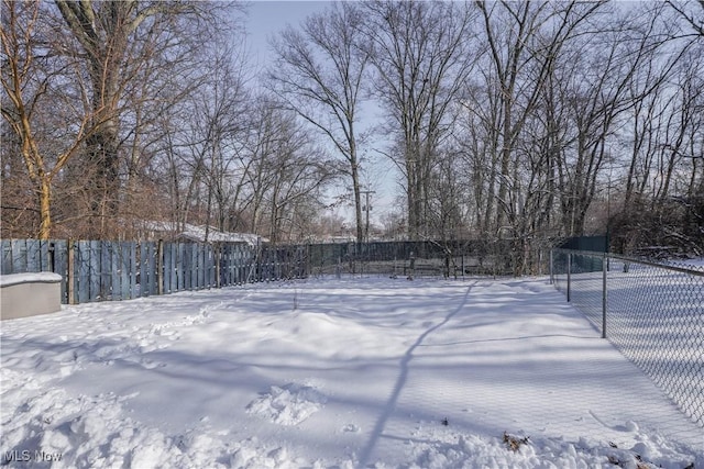 view of snowy yard