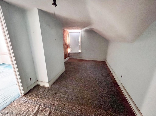 bonus room with lofted ceiling