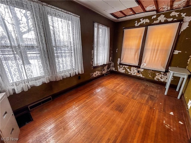 empty room featuring wood-type flooring and plenty of natural light