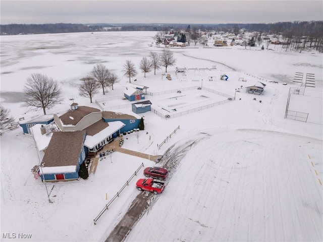 view of snowy aerial view