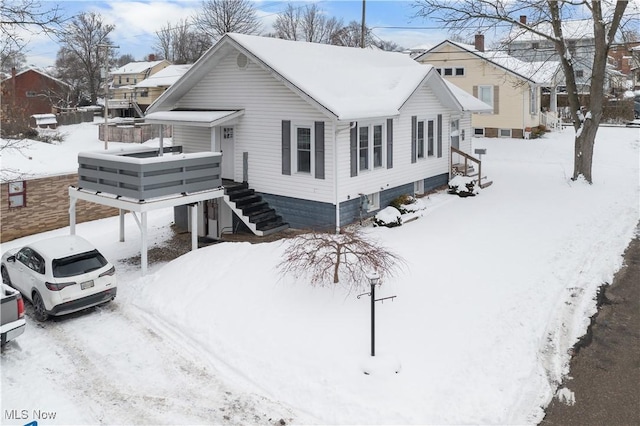 view of snowy exterior