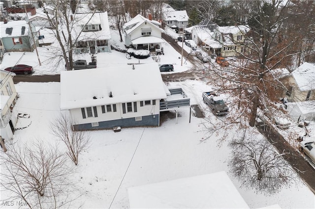 view of snowy aerial view