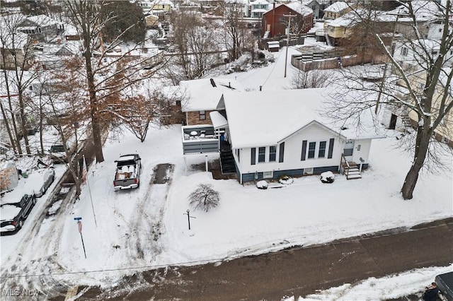 view of snowy aerial view