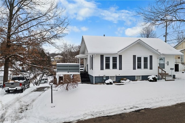 view of snowy exterior