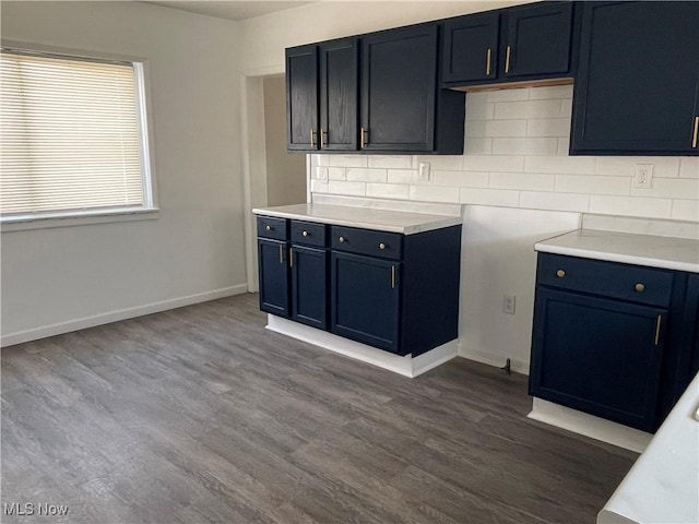 kitchen featuring dark wood-type flooring