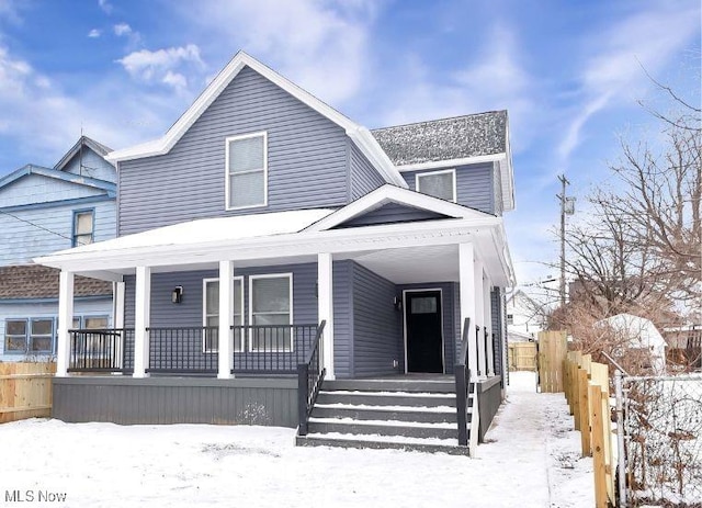 view of front of property with a porch