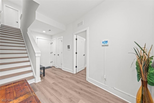 entryway featuring light hardwood / wood-style flooring