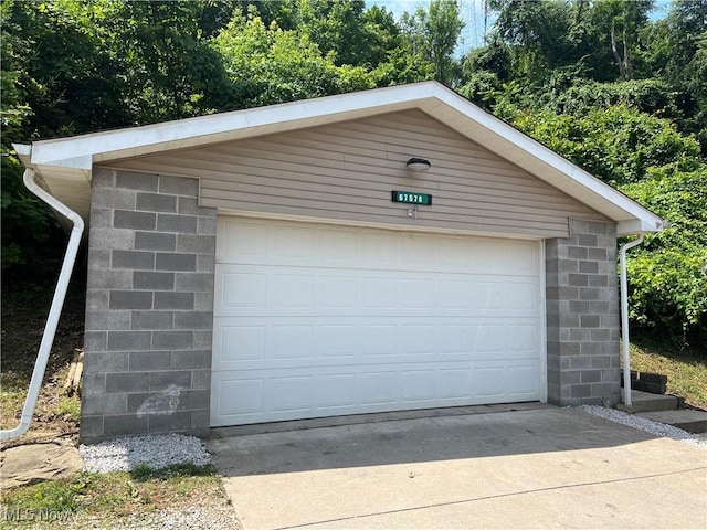 view of garage