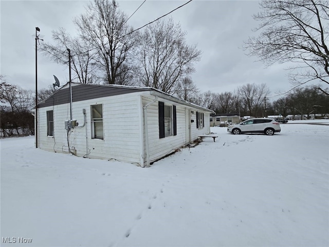 view of snowy exterior