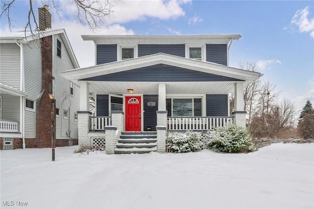 view of front facade with covered porch