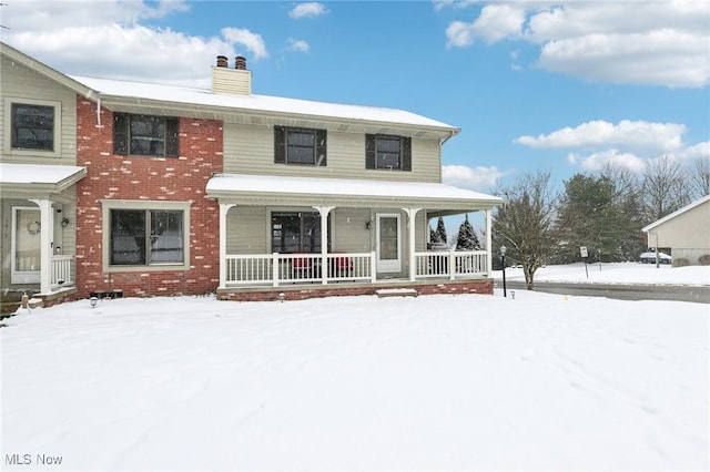 view of front facade featuring covered porch