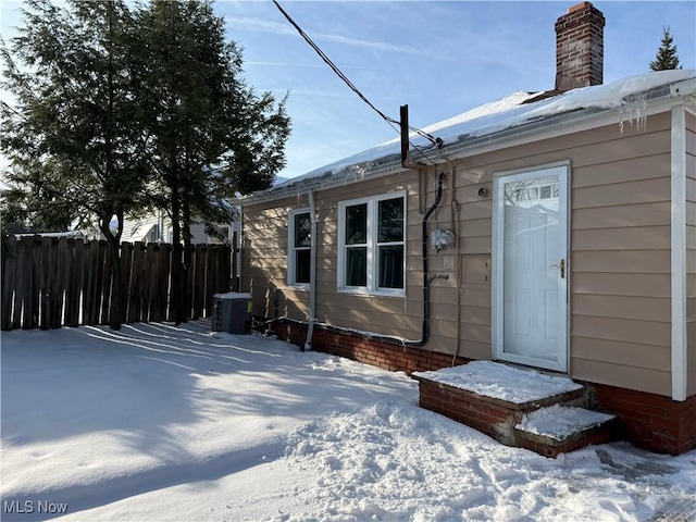 exterior space with central air condition unit