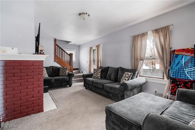 view of carpeted living room