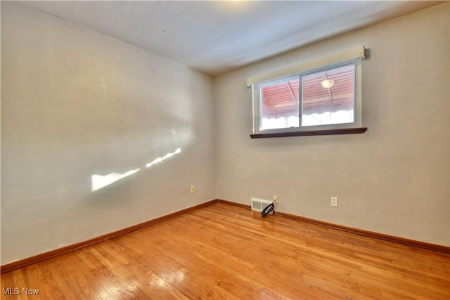 empty room featuring light wood-type flooring