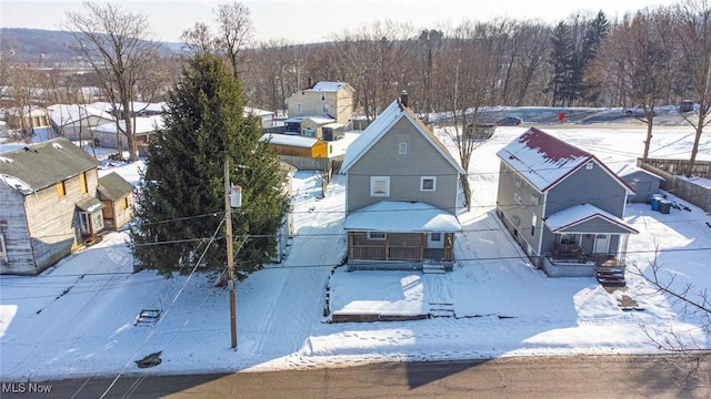 view of snowy aerial view