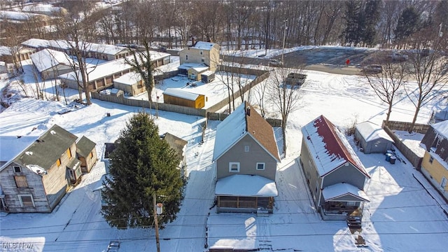 view of snowy aerial view