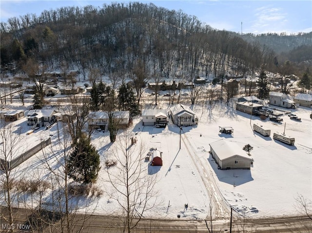 view of snowy aerial view