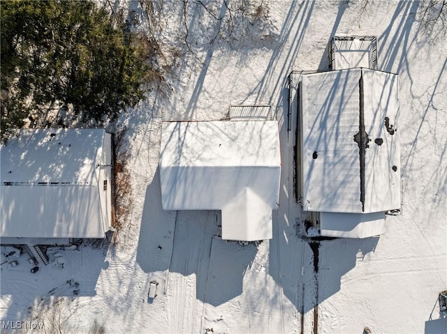 view of snowy aerial view