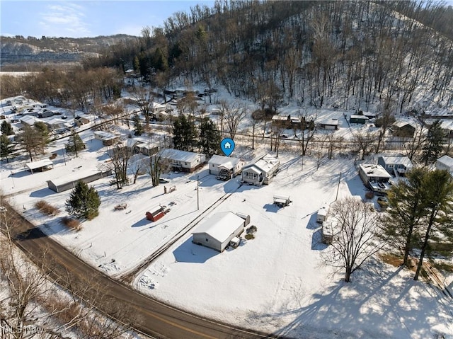 view of snowy aerial view