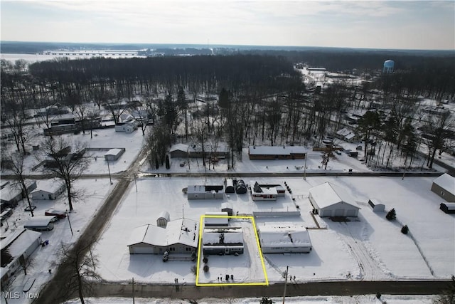 view of snowy aerial view