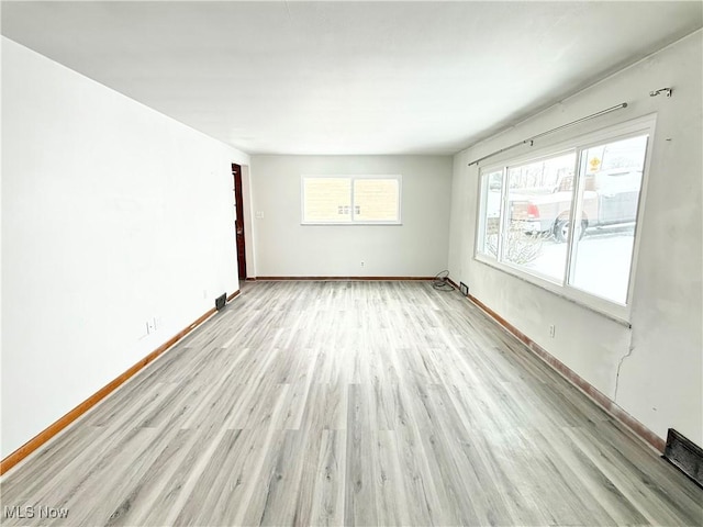 unfurnished room featuring light hardwood / wood-style floors