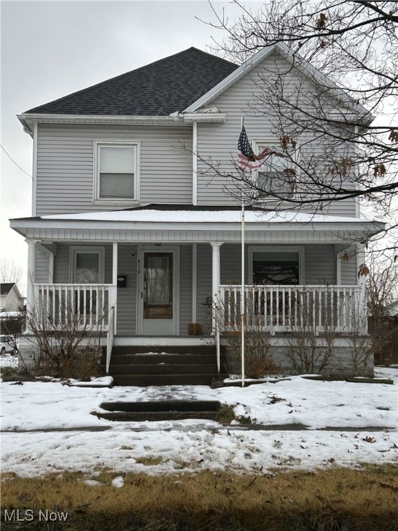 view of front of home featuring covered porch