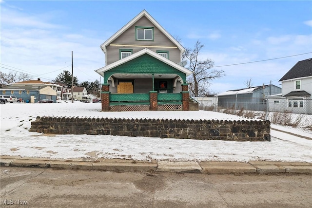 view of front of home with covered porch