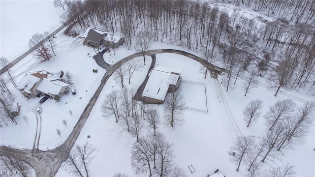 view of snowy aerial view