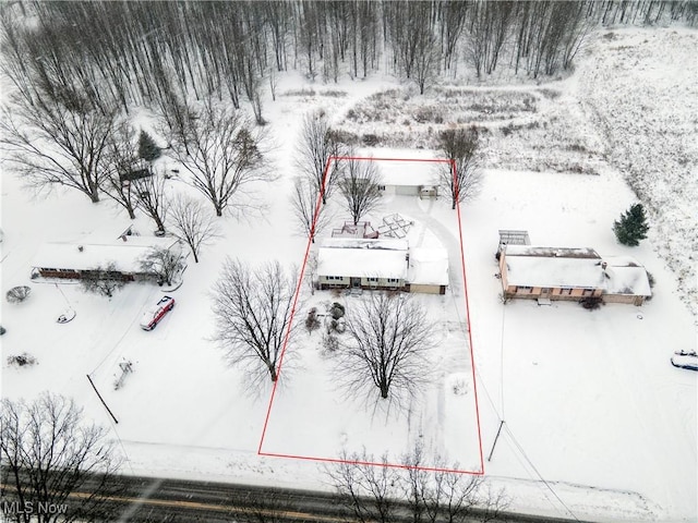 view of snowy aerial view