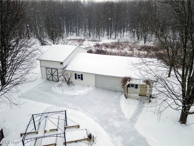 view of snowy aerial view