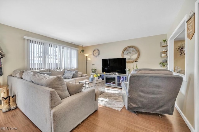 living room featuring hardwood / wood-style floors